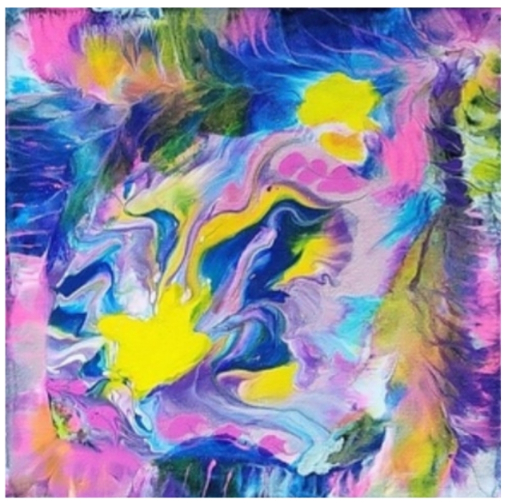 Hand Crafted Abstract Design 12x12 Inches Canvas Picture - Picture 3 of 4